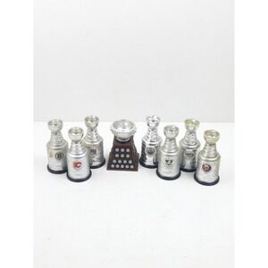 Lot of 9 NHL Hockey Trophy‎ Miniatures Stanley Cup Boston Rangers Oilers Flames